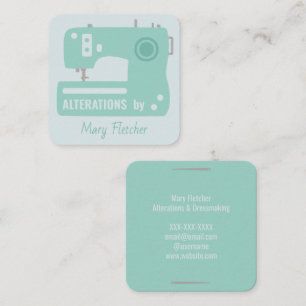 Visita Cuadrada Tarjeta de presentación para sastre de máquina de 