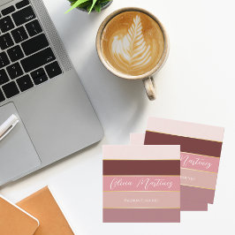 Visita Cuadrada Tarjeta de Presentación Personalizada con Franjas 