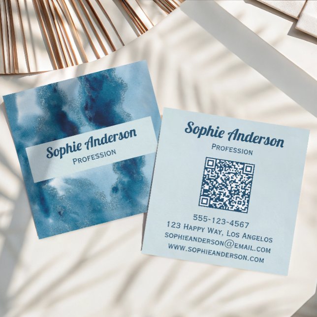 Visita Cuadrada Tarjeta de presentación profesional de código QR d (Subido por el creador)