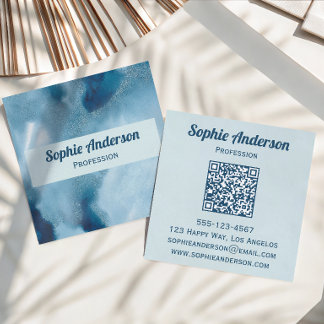 Visita Cuadrada Tarjeta de presentación profesional de código QR d