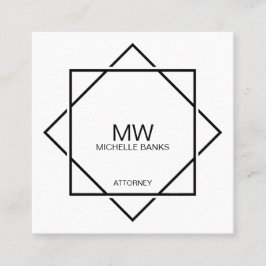 Visita Cuadrada Tarjeta de presentación profesional Monograma en b