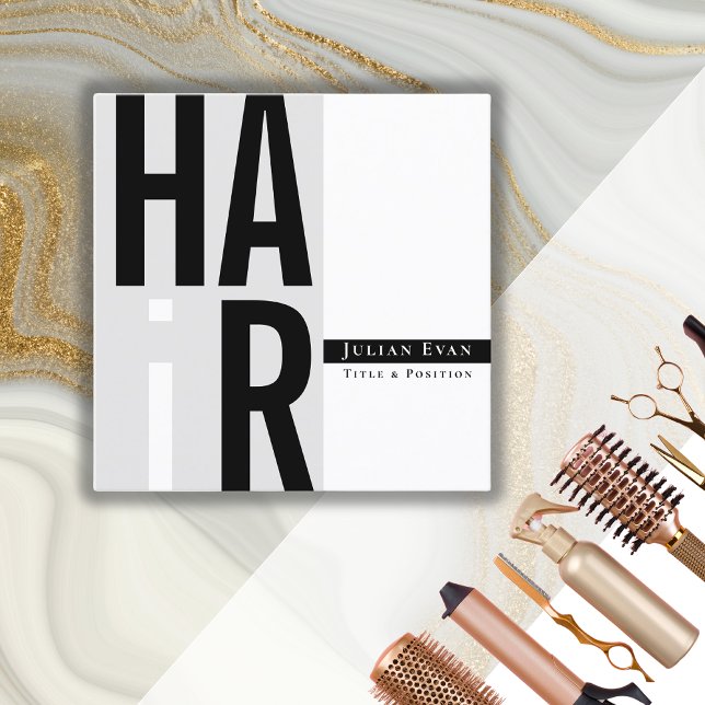 Visita Cuadrada Tarjeta de presentación simple para peluquero en b (Subido por el creador)