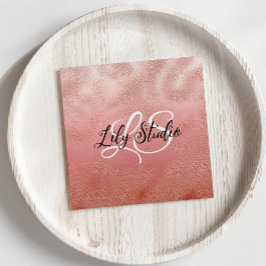 Visita Cuadrada Tarjeta de presentación texturizada de Monograma P