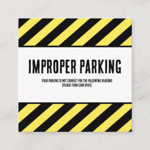 Visita Cuadrada Tarjeta de queja por estacionamiento incorrecto, d