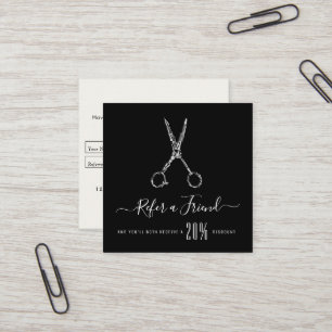 Visita Cuadrada tarjeta de referencia de barbería personalizada mo