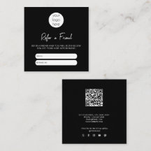 Tarjeta de Referencia de Negocios Blanco y Negro R