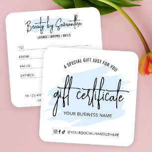 Visita Cuadrada Tarjeta de regalo de moda con logotipo de color az