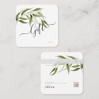 Visita Cuadrada Tarjeta de regalo electrónica minimalista de eucal