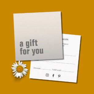 Visita Cuadrada Tarjeta de regalo Faux Silver Beauty Salon