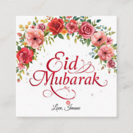 Visita Cuadrada Tarjeta de regalo personalizada de Eid Mubarak