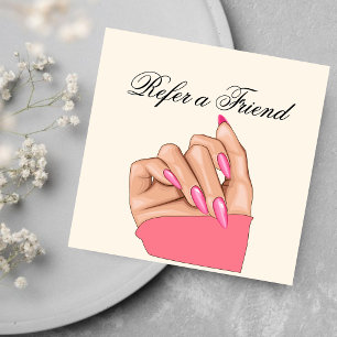 Visita Cuadrada Tarjeta de remisión para tipografía de las uñas Gi
