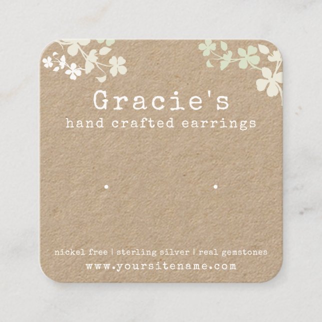 Visita Cuadrada Tarjeta de reposo floral natural (Anverso)