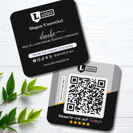 Visita Cuadrada Tarjeta de reseña de Google con tarjeta de present