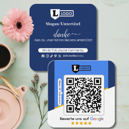Visita Cuadrada Tarjeta de reseña de Google con tarjeta de present