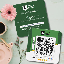 Visita Cuadrada Tarjeta de reseña de Google con tarjeta de present