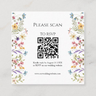 Visita Cuadrada Tarjeta de respuesta de acuarela elegante de flore