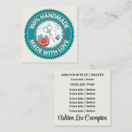 Visita Cuadrada Tarjeta de trabajo hecha a mano con Love SQUARE