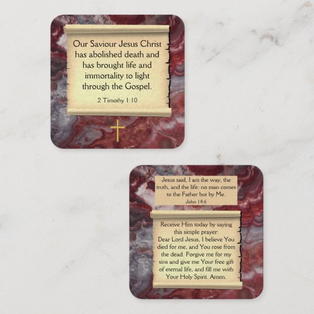 Visita Cuadrada Tarjeta de tracto de gospel (Anverso / Reverso)