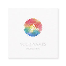 TARJETA DE VISITA: RAINBOW MANDALA + OHM 