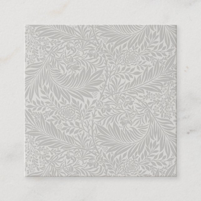 VISITA CUADRADA TARJETA DE VISITA: WILLIAM MORRIS : LARKSPUR (Anverso)