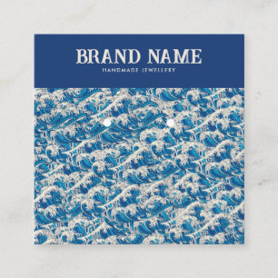 Visita Cuadrada Tarjeta de visualización Blue Retro Modern Wave Ea