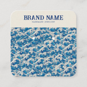 Visita Cuadrada Tarjeta de visualización Blue Retro Modern Wave Ea