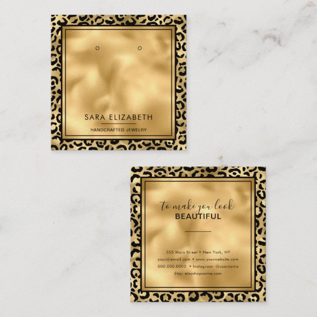 Visita Cuadrada Tarjeta de visualización de ganancia de impresión  (Anverso / Reverso)