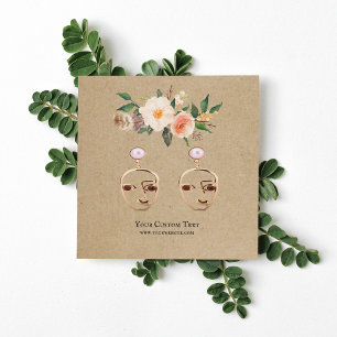 Visita Cuadrada Tarjeta de visualización de joyas de verano ・ Flor