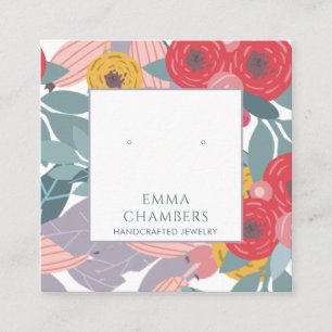 Visita Cuadrada Tarjeta de visualización de la inclinación floral 