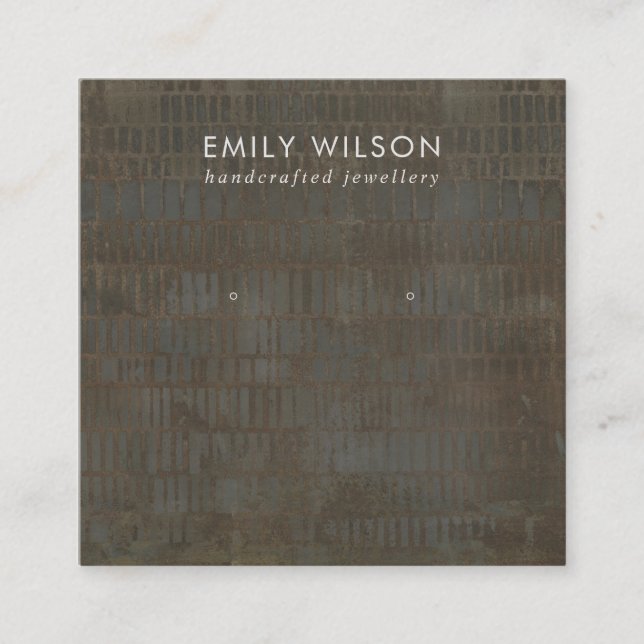 VISITA CUADRADA TARJETA DE VISUALIZACIÓN DE LA LÍNEA GRIS RÚSTICA  (Anverso)