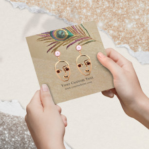 Visita Cuadrada Tarjeta de visualización de reposo ・ Pluma de pavo