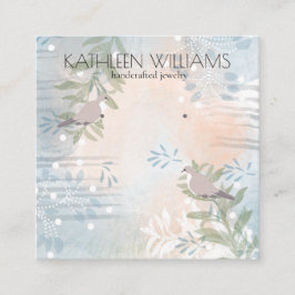 Visita Cuadrada Tarjeta de visualización floral moderna de Earring