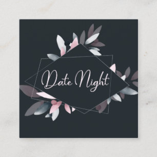 Visita Cuadrada Tarjeta elegante de noche de cita con acuarela sua