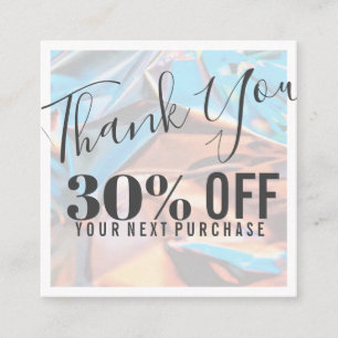 Visita Cuadrada Tarjeta Holográfica de Descuento de Negocios