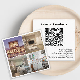 Visita Cuadrada Tarjeta host de código QR moderna para alquileres 