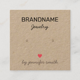 Visita Cuadrada Tarjeta para mostrar de joyería casera