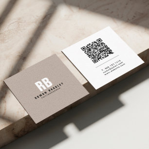 Visita Cuadrada Tarjeta Profesional De Lino Con Monograma En Negri