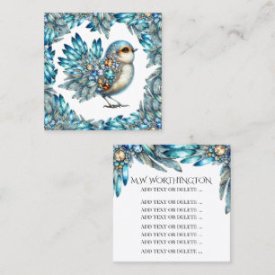 Visita Cuadrada Tema Bling Birds Cuadrado para Tarjeta de Presenta