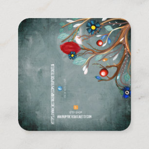 VISITA CUADRADA TREE FACEBOOK Y ETSY HANDMADE LOGO TARJETA DE NEGO