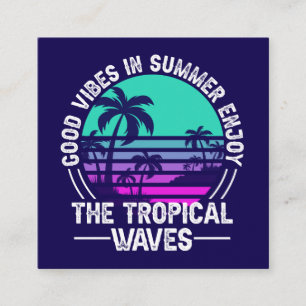 Visita Cuadrada Vibraciones de Verano Tropical-82646 Tarjeta de Ne
