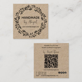 Visita Cuadrada Wreath Vines Handmade | Tarjeta de presentación ar
