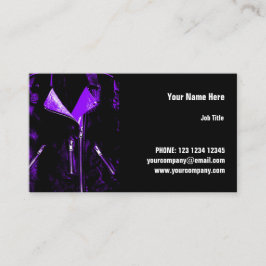 Visita Cuchilla de cuero Púrpura tarjeta de negocios hori