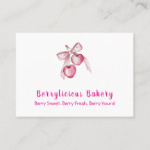 Cuidada acuarela bayas rosas Panadería Tarjeta de 
