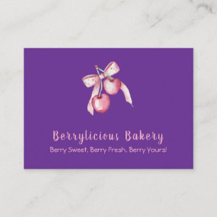 Visita Cuidada acuarela bayas rosas Panadería Tarjeta de