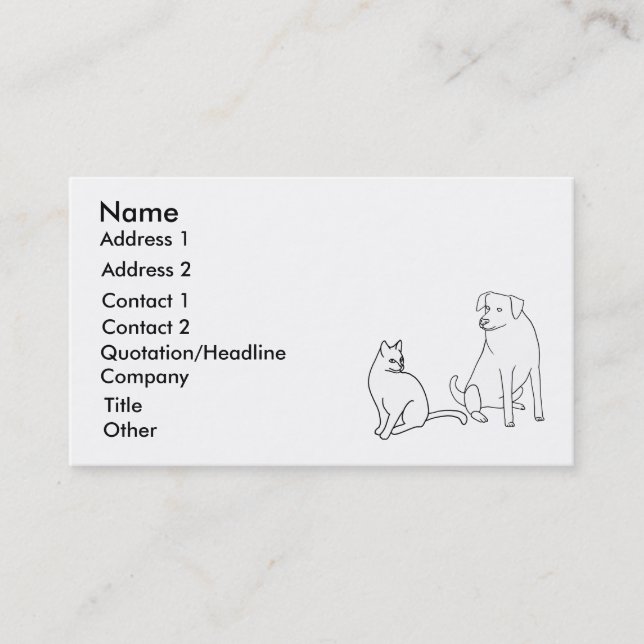 Visita Cuidado de mascotas, servicio de mascotas, tarjeta (Anverso)