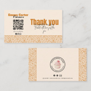 Visita Cupcake de tarjeta de agradecimiento de panadería 
