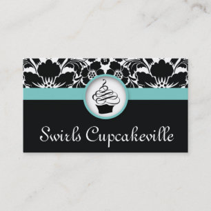 Visita Cupcake Tarjeta de negocios Damasco floral Bebé A
