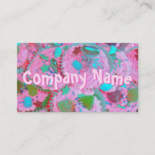 Visita Cupcakes rosa de texto frontal tarjeta de negocios