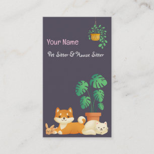 Visita Cute Mascota Sitter / House Sitter Tarjeta de visi