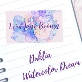 Visita Dahlia Bouquet Watercolor - Tarjeta de presentació